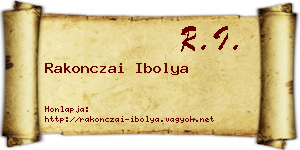 Rakonczai Ibolya névjegykártya